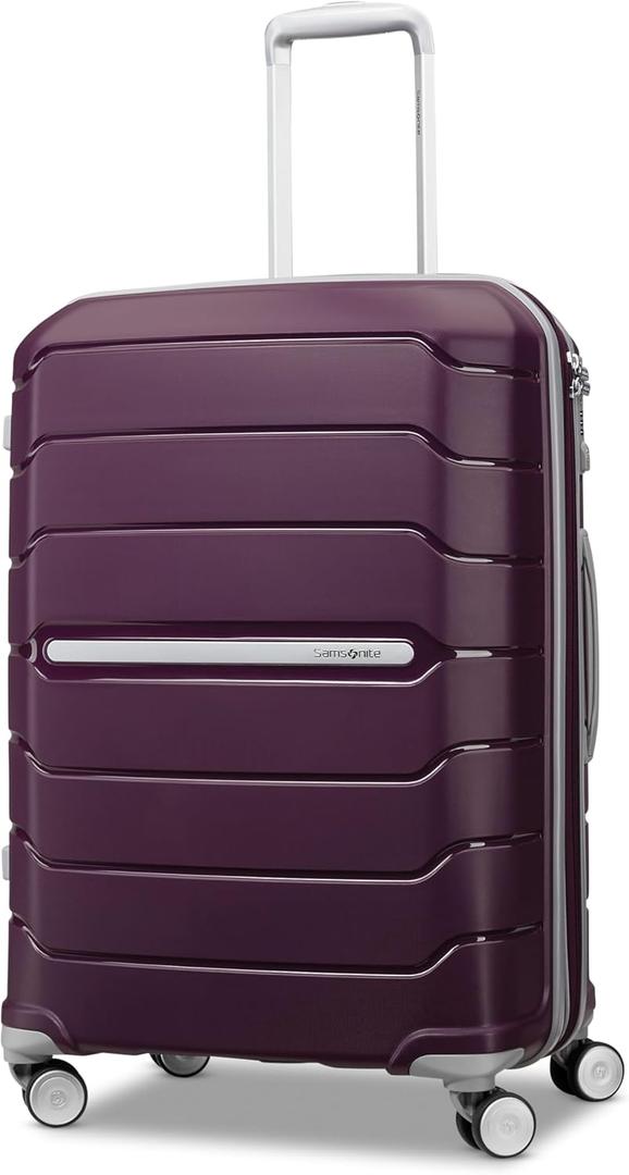 Samsonite Freeform Medium Luggage with Dual 360 Spinner Wheels - Checked Suitcase - TSA Lock, Airline-Approved - Lightweight Durable Polypropylene Expandable Hardshell - Amethyst Purple