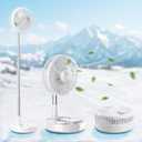 Portable Table Fan, Rechargeable Personal Fan with 48-Hour Battery, 3 Speeds, 120 Oscillation, USB-C Charging, Compact & Lightweight for Home, Office, Travel, and Outdoor Use (White)