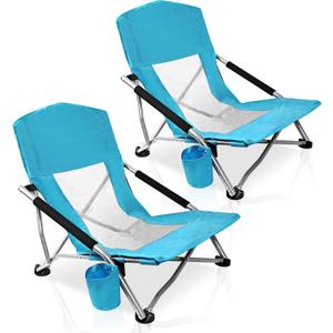 GUAGUA Beach Camping Folding Chair Set Ultralight Chair with Cup Holder for Camping, BBQ, Beach, Travel, Picnic, Festival