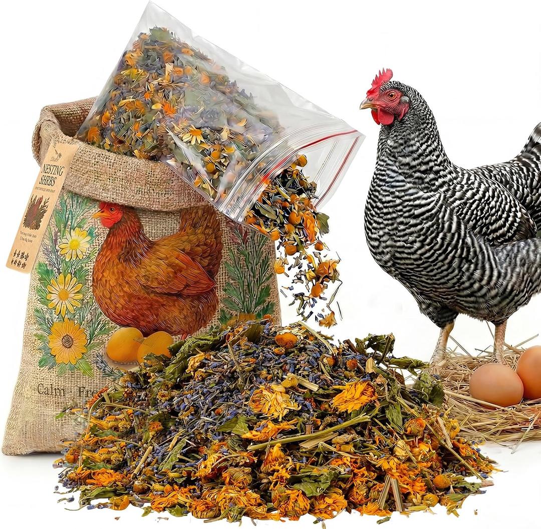 PJT Premium Chicken Nesting Herbs - 12oz Pre-Mixed Blend of 7 Dried Botanicals for Nesting Boxes, Coop & Chicken Dust Bath, Natural Herbal Refresher, Supports Natural Egg Laying