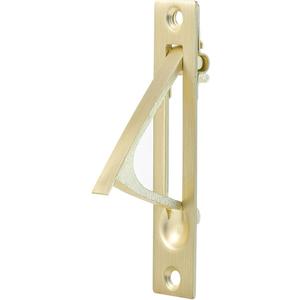 1 Pack Pocket Door Edge Pull, Brushed Gold, 4", Flush Mount Pocket Door Pull Handles, Pocket Door Hardware Satin Brass