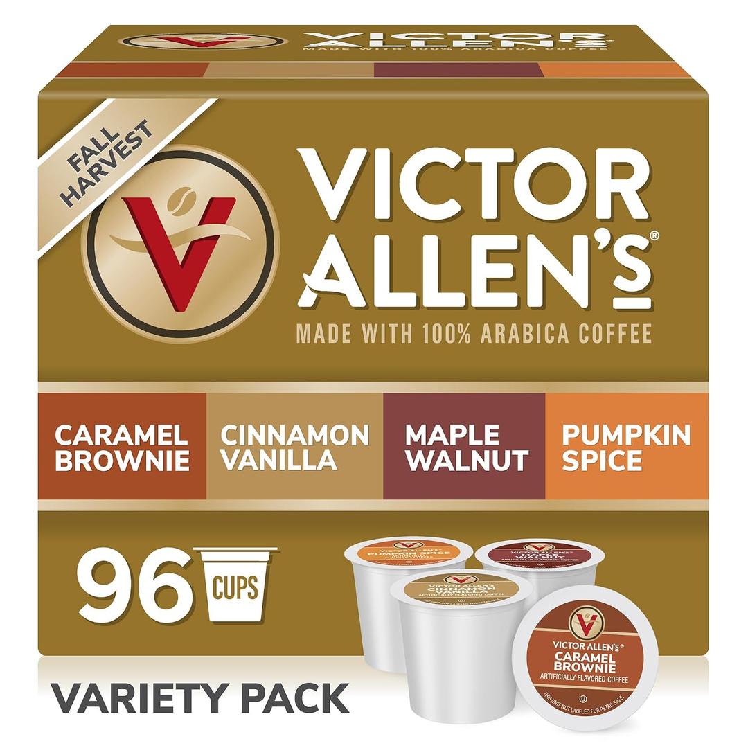 Victor Allen's Coffee Fall Harvest Variety Pack, Medium Roast, 96 Count, Single Serve Coffee Pods for Keurig K-Cup Brewers (EXP 01/11/27)