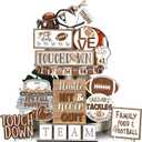 27 Pcs Football Tiered Tray Decor Farmhouse Decorations for Home Decor Rustic Wooden Football Ornament Table Centerpieces for Fans Club Home Supplies