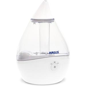 Crane x HALLS Droplet Ultrasonic Small Air Humidifiers for Bedroom and Office, 0.5 Gallon Cool Mist Humidifier for Plants and Home, Humidifier Filters Optional