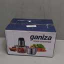 GANIZA Food Processors, Electric Food Chopper with Meat Grinder & Vegetable Chopper - 2 Bowls (8 Cup+8 Cup) with Powerful 450W Copper Motor - Includes 2 Sets of Bi-Level Blades for Fruits/Meat/Nuts (Black)