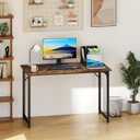 PayLessHere | 47 Inch Computer Desk | Vintage | Office Desk with Metal Frame, Adjustable Feet | Water-Resistant, Scratchproof Surface | Sturdy Writing Table for Home Office or Study | Pack of 1