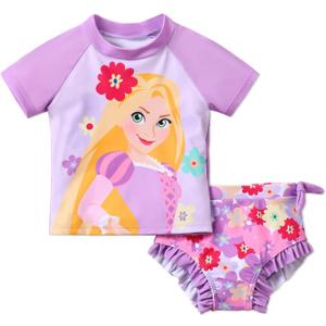 Disney Princess Frozen Marvel Elsa Minnie Toddler Girl Swimsuit Tankini Bathing Suit 2 Piece Swimwear UPF 50+ Rashguard 4-5Y