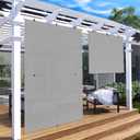 Patio Shades Roll Up Outdoor 5'Wx6'H Foldable Roller Shade Patio Blinds Exterior Block Sun Screen for Outside Porch Deck Balcony Pergola Carport, Light Grey, 60"W x 72"H
