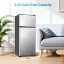 Borcolo 3.8 Cu. Ft Mini Fridge with Freezer, 2 Door Mini Refrigerator with 7 Adjustable Thermostat & Adjustable Glass Shelves, Compact Mini Fridge for Home, Apartment, Office, Silver