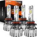 SEALIGHT 9005 9006 Fog Light Bulbs, 92,000LM Super Bright HB3 HB4 Bulbs Combo for ATV/UTV, 60000h Lifespan Life, Plug and Play, Pack of 4