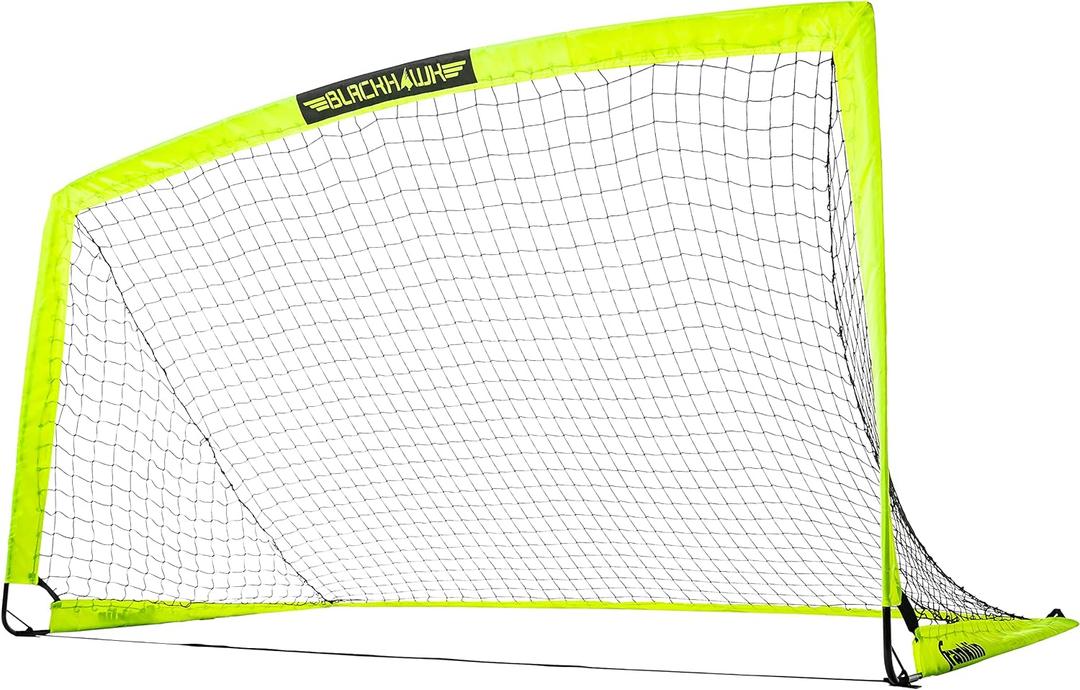 Franklin Sports Blackhawk Backyard Soccer Goal - Portable Pop Up Soccer Nets - Youth + Adult Folding Indoor + Outdoor Goals - Multiple Sizes + Colors 6.5' x 3.5'