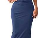 BTFBM Women's Ruched Bodycon Dress Summer Casual Sleeveless Back Slit Elegant Club Evening Party Cocktail Maxi Dresses, Small
