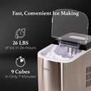 Igloo Electric Countertop Ice Maker Machine - Automatic and Portable - 26 Pounds in 24 Hours - Ice Cube Maker - Ice Scoop and Basket - Ideal for Iced Coffee and Cocktails - Stainless Steel