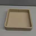 PU Leather Valet Tray Organizer, Small Nightstand Organizer Bedside Desktop Storage for Womens and Men, Perfume Trinket Catchall Vanity Tray for Key Watch Wallet (Beige, Square) (8" x 8" x 1.6")