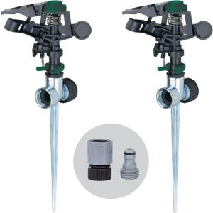 Melnor 65176AMZ Pulsating Sprinkler Dual Pack with Metal Spike