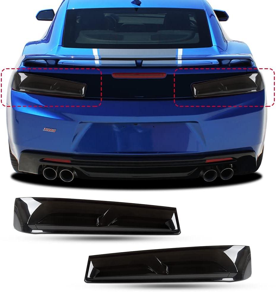 JeCar Smoked Black Tail Light Covers for Chevrolet Camaro Rear Light Guards Trim Accessories 2016-2018 Camaro LS/LT/RS/ZL1/SS