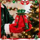 30 Pcs Dark Brown Velvet Ribbon Bows for Christmas Tree - 5 x 7 Inch Vintage Rustic Ribbon Bows for Door Garlands, Gifts, and Xmas Home Outdoor Indoor Decoration