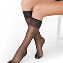 2 x Hanes Women's Silk Reflections Silky Sheer Knee Highs, Reinforced Toe, Knee-High Stockings