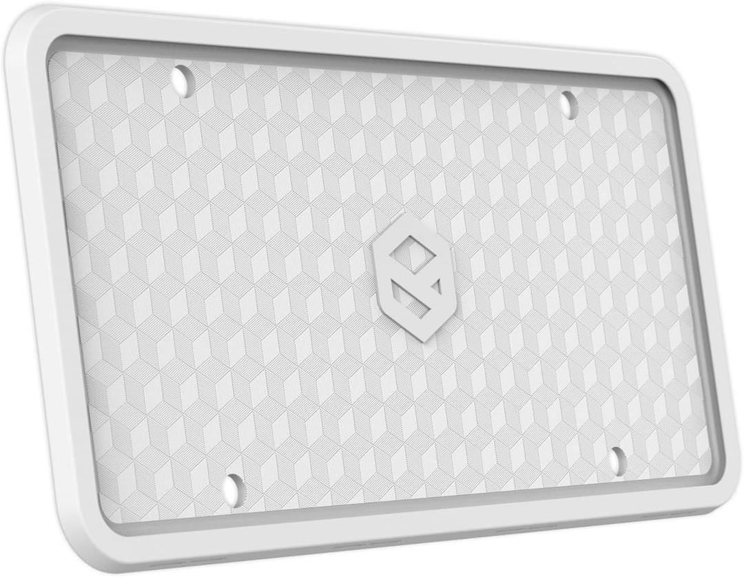 Rightcar Solutions Silicone License Plate Frame | The Original Premium Grade Silicone Car Plate Frame | Rust Proof, Rattle Proof, Weather Proof License Plate Holder (White)