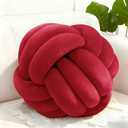 Black Yellow 8.6 Inches Knot Pillow Ball, Round Soft Handmade Knotted Ball Pillow Plush Cushion Home Decor, Knotted Plush Pillow Cushion, for Bedroom, Living Room Sofa, Office Decoration