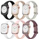 Lerobo Thin Slim Bands Compatible with Apple Watch 40mm 38mm 44mm 45mm 46mm 42mm 41mm 49mm SE iWatch Bands Ultra 3 2 1 Series 11 10 9 8 7 6 5 4 3 2 1 for Women Men, Soft Narrow Sport Strap Wristband