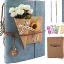 Scrapbook Photo Album 100 Pages, 60 Page Self Adhesive+40 Page Kraft Paper DIY Photo Book for 2x3 3x5 4x6 5x7 Pictures, Leather Memory Book for Wedding Baby Family Travel Birthday Christmas (Large(8.5INCH11INCH))