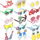 Pumtus 15 Pairs Luau Party Sunglasses, Plastic Novelty Funny Hawaiian Glasses, Tropical Fancy Dress Props, Summer Sunglasses Party Favors, Photo Booth Props, Party Accessory for Birthday, Themed Party