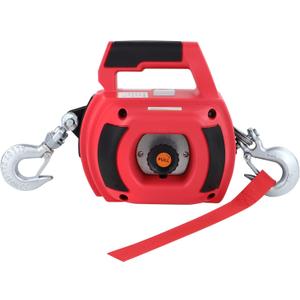 Portable Drill Winch, Rotate The Hook 360 Degrees, Red Handheld Drill Winch/Hoist of 750 LB Capacity with 40 Foot Alloy Wire Rope for Lifting & Dragging, Stretched Wire Fence, Log Handling.