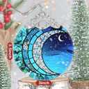 2 x Blue Moonlight Ornament, Christmas Ornaments, Christmas Decorations for Tree, Stained Glass Ornament, Heirloom Keepsake, Gift Exchange, Gift Ideas, Bauble Present