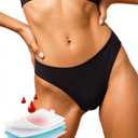 Yorvian Period Swimwear for Teens Women Menstrual Swim Bottoms Swimsuit Bikini Bottom Bathing Suit Underwear (Black, XXL)