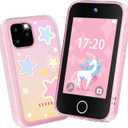 Kids Smart Phone for Girls, Upgraded 3.5'' Touchscreen Phone for Kids Age 3-8, Christmas Birthday Gifts, Dual Camera Music Player Puzzle Games, Learning Toy for 3 4 5 6 7 8 Year Old Girls