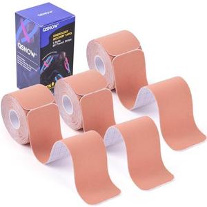 Precut Kinesiology Tape Roll, 3 Rolls, Original Cotton Kinesiology Therapeutic Athletic Tape, Belly Lift Tape, Muscle Tape for Pain Relief Recover, Wrist Kinesiology Athletic Tape