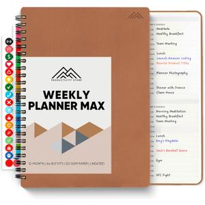 2026 Planner. 8.5" x 11" Spiral-Bound Weekly, Monthly and Daily Planner - Organize All 52 Weeks - Increase Productivity and Get Organized - Productivity Store (Leather)