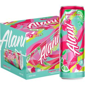 Alani Nu CHERRY TWIST Sugar Free, Low Calorie Energy Drinks, 200mg Caffeine, Biotin B Vitamins, Zero Sugar, 15 Calories, 12 Fl Oz Cans, 12 Pack, BBD 05/27