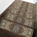 Non Slip Stair Treads for Wooden Steps 15PCS - 8"x30" Indoor Safety Carpet, Edging Mats with TPE Adhesive Backing, Pet and Elderly Friendly Stair Rugs (Annatto)