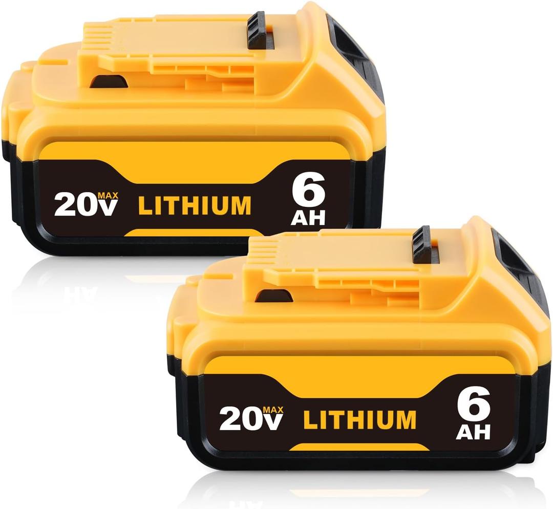 2PACK 6000mAh Lithium ION Replacement for DeWalt 20V MAX Battery DCB204 DCB206 DCB203 DCB200 DCB201 DCB181 DCB180 Compatible with Dewalt 20v Tools 2PACK 6000mAh Lithium ION Replacement for DeWalt 20V MAX Battery DCB204 DCB206 DCB203 DCB200 DCB201 DCB181 DCB180 Compatible with Dewalt 20v Tools
