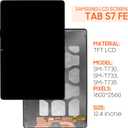 For Samsung Galaxy Tab S7 FE T730 Screen Replacement T730 T733 T736 T738U T735 T737 LCD Display Touch Screen Digitizer Full Assembly,with Tools(Black)