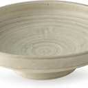 Signature Design by Ashley Justy Decorative Bowl, Terra Cotta Accent With Antiqued Beige Finish for Table Displays and Centerpiece Styling, 18" W x 18" D x 5.25" H