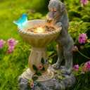 Nacome Solar Dog Garden Statues: Outdoor Decor Ornaments for Outside Decorations Lawn Porch Yard Art Patio Balcony - Birthday Gifts for Mom Grandma Women Lover