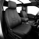 Super Cover for Ford F150 Seat Covers 2015-2025, Full Covered Leather Truck Pickup Seat Protectors for F-150 2025 2024 2023 2022 2021 Accessories, Only Fit 1st Row Bucket Seat SuperCrew (XL,XLT) (Black)