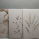 3Pcs Neutral Beige Floral Plant Canvas Wall art Textured Flower Botanical Painting Picture Wall Decor Vintage Blossom Poster Prints for Living Room Bedroom Bathroom Decoration