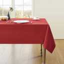 ZeeMart Basic Linen Textured Table Cloth, 60 x 104 Inch Red, Farmhouse Style Red Rectangle Tablecloth, Wrinkle Resistant Washable Heavy Weight TableCloths