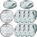 Hicarer 10 Pcs R 4" Round Shallow Electrical Box Pancake Electrical Box Ceiling Fan Box with 1/2" Deep 1/2" Bottom Knockout for Ceiling Fan Wall Lighting Fixture with Retaining Clip Galvanized Steel