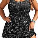 yonique black polkadot swimsuit (20W)