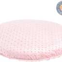 Memory Foam Stool Cushion Round Padded Bar Stool Covers Cushions Velvet Round Chair Seat Cushions Slipcover Elastic Non-Slip Band Removable Washable Zipper for Wood Metal Stools Pink 15.7in