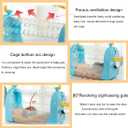 kathson Hamster Cage Travel Carrier Portable Cage with Water Bottle Outgoing Cage and Adjustable Strap Pet Cage for Small Pet Hedgehog Sugar Glider Squirrel MiceBlue