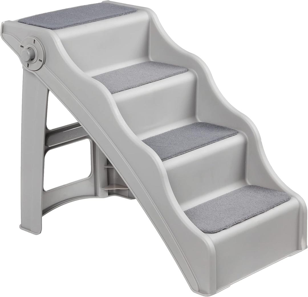 Foldable Non-Slip Pet Stairs for Small Dogs and Cats, Senior Pets, Easy to Climb, 14.6" x 22.75" x 19.5", Grey