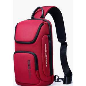WATERFLY Crossbody Sling Backpack Sling Bag Travel Hiking Chest Bag Daypack (Red)