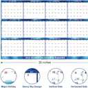 24" x 36" 2026 Wall Calendar Dry Erase - Large Starry Sky Calendar Wet & Dry Erasable Laminated 12 Month Annual Yearly Planner, Reversible, Horizontal/Vertical, with Major Holidays Julian Dates