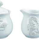 Blue Sky Ceramics Sky Ceramic Laguna Coastal Sugar and Creamer Set Blue, Multi (20463)